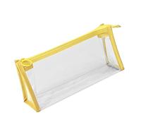 LAIOUSN Astuccio estetico sacchetti trasparenti borsa per il trucco penna di grande capacità per il ritorno a scuola forniture per ragazza pratica grande capacità estetica trasparente, Giallo, Taglia