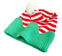 LAIOUSN Cappello Elfi Lavorato A Maglia Con Pompon Per Le Vacanze Capodanno Simbolo Di Natale Allegro Leprechaun Cappelli A Strisce Per Bambini