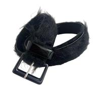 LAIOUSN Cintura permanente alla moda in pile con capelli finti e forte miscela che termina per un anno elegante combinazioni di outfit Streetwear, Nero , Taglia unica