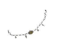 LAIOUSN Collana con ciondolo a catena clavicola ispirata al punk, orologio da tasca meccanico esposto, design retrò, resistente ma femminile, Marrone, misura unica