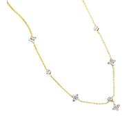 LAIOUSN Collana scintillante alla moda con ciondolo a forma di pianta a quattro foglie, gioiello per il collo per una coppia giovane o un amico intimo, elegante serata, Misura unica, come descritto