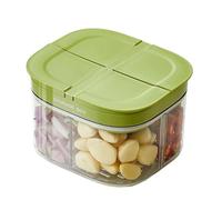 LAIOUSN Contenitore ermetico a 4 scomparti per preparare i pasti, lavabile in lavastoviglie, accessorio per organizzare snack noci in frigorifero scatole sigillate in silicone da cucina