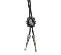 LAIOUSN Cravatta bolotie in finta pelle, lunghezza regolabile, stile western, con cornice nera, ciondolo in pietra, collana per uomini e donne, Misura unica, come descritto, come descritto
