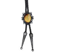 LAIOUSN Cravatta bolotie in finta pelle, lunghezza regolabile, stile western, con cornice nera, ciondolo in pietra, collana per uomini e donne, Misura unica, come descritto, come descritto