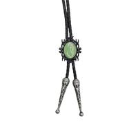 LAIOUSN Cravatta bolotie in finta pelle, lunghezza regolabile, stile western, con cornice nera, ciondolo in pietra, collana per uomini e donne, Misura unica, come descritto, come descritto