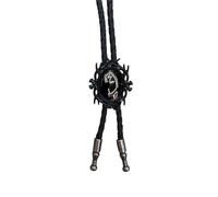 LAIOUSN Cravatta bolotie in finta pelle, lunghezza regolabile, stile western, con cornice nera, ciondolo in pietra, collana per uomini e donne, Misura unica, come descritto, come descritto
