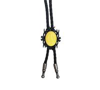 LAIOUSN Cravatta bolotie in finta pelle, lunghezza regolabile, stile western, con cornice nera, ciondolo in pietra, collana per uomini e donne, Misura unica, come descritto, come descritto