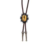LAIOUSN Cravatta bolotie in finta pelle, lunghezza regolabile, stile western, con cornice nera, ciondolo in pietra, collana per uomini e donne, Misura unica, come descritto, come descritto