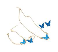 LAIOUSN Elegante collana a farfalla con anelli e borchie dal design delicato per donne moderne alla ricerca di stili unici collana semplice e sofisticata, Misura unica, come descritto, come descritto