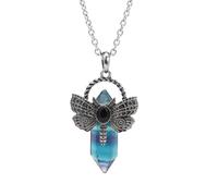 LAIOUSN Elegante collana di cristalli con ciondolo a forma di libellula per chi ama gioielli unici e la natura ispira la collana con cristalli, Misura unica, come descritto, come descritto