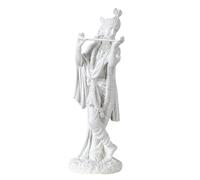 LAIOUSN Elegante scultura di Krishna con finitura marmorizzata bianca, 25,4 cm, statuetta da collezione Dio indù da collezione, ornamento per la casa, scultura di dio indù