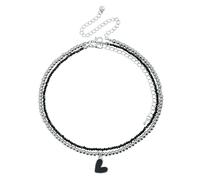 LAIOUSN Gioielli da collo fatti a mano Eleganti Perline Eccetto Uso quotidiano Collana Collana Catena per il collo Giovane Accessori da donna Struttura in lega Versatile Clavicola Catena Accessorio
