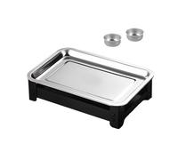 LAIOUSN Griglia antiruggine per feste, vassoio riscaldante per alimenti, struttura in acciaio inox, spaziosa parte anteriore per più porzioni di carne, lavabile in lavastoviglie