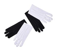 LAIOUSN Guanti bianchi per adulti per spettacoli d'arte uniformi festa festa palcoscenico abbigliamento uniforme formale accessori guanti bianchi donna uomo costume, Nero e bianco, Taglia unica