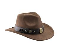 LAIOUSN Homburg Cappello Fedoras con cintura etnica Fedora Top Porkpie classico per ragazzo uomo vintage foto puntelli, Caff, Taglia unica
