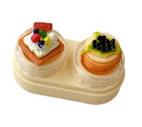 LAIOUSN Kit di lenti a forma di cupcake con strumenti da indossare e porta lenti a cassetto, per stili di vita impegnati e cambio rapido delle lenti, Giallo