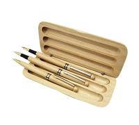 LAIOUSN Penna di legno Gift Box Set Penna a sfera Pistone Fontana Riempita Con Punta in Metallo Per Studenti Adulto Set di Penna In Legno di Acero