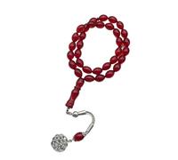 LAIOUSN Pratica spirituale Tasbih perline acriliche forma ovale pregare rosario per il comfort lunga durata islamici preghiera uso rosario perline, roseo, Taglia unica