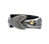 LAIOUSN Pratici anelli regolabili a forma di pesce realizzati con materiali in lega robusta per gli amanti della moda moderni indossano anelli di gioielli in lega