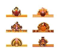 LAIOUSN Regolabile Turchia Corone Cappello di Carta Cappello Festival Copricapo Per Il Ringraziamento Festa di Natale Divertimento Per Tutte le Età 6 Pz/Set Festival