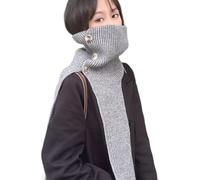 LAIOUSN Scaldacollo Sciarpa Fazzoletto da collo Caldo Staccabile Wrap Falso Collare Caldo Inverno Ciclismo Antivento Scaldacollo Uomo, grigio, Taglia unica
