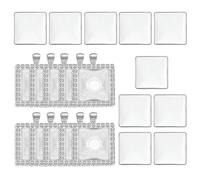 LAIOUSN Set di 10 vassoi per ciondoli con lunetta con cabochon quadrati rotondi con base di strass pendenti per la creazione di gioielli accessori, Misura unica, Resina, Nessuna pietra preziosa