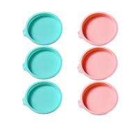 LAIOUSN Set di 6 teglie per torte in silicone resistenti al calore, rotonde, arcobaleno, torte, dolci, pasticceria, utensili da cucina