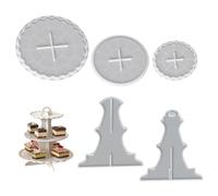 LAIOUSN Stampo per colata in resina per cupcakes Piastra di stoccaggio Flessibile Silicone Epossidico Craft 3 Tiers Stand Per Dessert Vassoio Epoxy Casting Mold Stand Tray