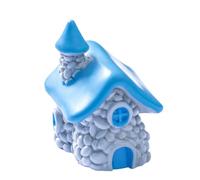 LAIOUSN Statua della scultura della casa del fumetto divertente figurina creativa divertente da collezione statue da giardino in resina a fungo