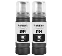 LAIPENG Compatibile E104 per Epson 104 Inchiostro con Ecotank ET-2710 ET-2711 ET-2712 ET-2714 ET-2715 ET-2720 ET-2721 ET-2726 ET-2810 ET-2815 ET-2820 ET-2821 ET-2825 ET-2826 ET-4700 (2 Nero)