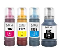 LAIPENG E102 Multipack Compatibile con T102 Flaconi di Inchiostro per ET-2750 ET-2751 ET-2756 ET-2850 ET-2856 ET-3750 ET-3850 ET-4750 ET-4850 ET-4856 ET-15000 (BK/C/M/Y)