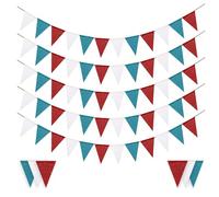 Laipuke Bandierine Colorate, 5 x 4M Ghirlanda di Bandierine Lino con 12 Bandiere Triangolari Bianco Verde Rosso, totale 20m con 60 Pezzi Bandiere Iuta per Matrimonio Compleanno Giardino Festa