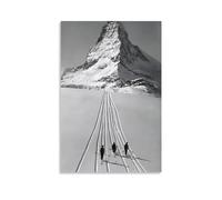 LAIRIBA Stampa fotografica vintage con sci, download digitale, arte stampabile, poster con sci, casa di montagna, regalo per sciatori, decorazione da parete con sci alpino, 30 x 45 cm, senza cornice