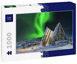 Lais Puzzle Cattedrale del Mare di Ghiaccio Tromsø Norvegia con Aurora boreale 1000 Pezzi