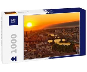 Lais Puzzle Firenze, Fiume Arno e Ponte Vecchio al Tramonto, Italia 1000 Pezzi