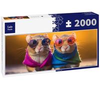 Lais Puzzle La moda estiva degli animali: gerbilli e criceti con occhiali da sole colorati 2000 pezzi panorama