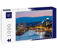 Lais Puzzle Pescara (Italia) - La Vista al Tramonto dal monumentale Ponte del Mare nel Canale e nel Porto della Città di Pescara, regione Abruzzo. 1000 Pezzi