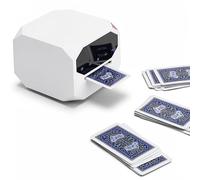 LAISANIM Rivenditore automatico di carte, motore silenzioso programmabile, 8 giocatori 360 affare, per serate di poker, shuffler di carte ricaricabile per giochi di carte blackjack (bianco)