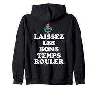 Laissez Les Bon Temps Rouler Mardi Gras Costume De Fleur Lis Felpa con Cappuccio