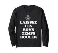 Laissez Les Bon Temps Rouler Mardi Gras Costume De Fleur Lis Maglia a Manica