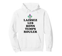 Laissez Les Bons Temps Rouler Mardi Gras Costume Fleur Lis Felpa con Cappuccio
