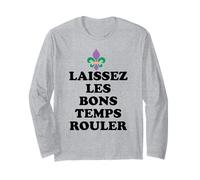 Laissez Les Bons Temps Rouler Mardi Gras Costume Fleur Lis Maglia a Manica