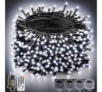 LaiTeny Luci Albero di Natale Esterno - 50M 500LED Bianco Freddo Catena Luminosa, Luci Stringa a Spina Con 8 Modalità Impermeabile Timer Telecomando luci da Interno Natalizie
