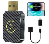 LAIVIYA Adattatore Carplay Wireless, Plug and Play, USB e Type-C Wireless Carplay Adapter, Bluetooth V5.0 Connessione Stabile, 2 in 1 Converte CarPlay Cablato di Fabbrica in Wireless