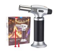LAIWEI S400 - Torcia da cucina ricaricabile, adatta a tutti i contenitori di butano, fiamma regolabile, ideale per barbecue, pasticceria, dessert e torte alla panna.