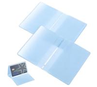 LAIYORA Porta carte di credito in plastica trasparente, confezione da 2, ad alta capacità, 10 pagine e 20 slot per ogni portafoglio, buste protettive in PVC resistente per carte d'identità Bus Pass
