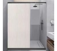 LAIYUTING Tenda da Doccia Pieghevole per Bagno, Tenda da Doccia con aspirazione Magnetica su Due Lati Tenda da Bagno in Lino Spesso (Beige,120x200cm)