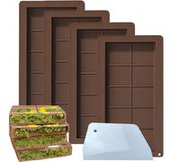LAIZIHUI 4 Pezzi Stampi Cioccolatini, Stampo Per Cioccolato Dubai, Stampo Per Torrone In Silicone, Stampo Antiaderente Per Cioccolatini Per Alimenti +1 spatola. (4 Pezzi)