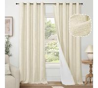 Lajode Tende 100% oscuranti per soggiorno, lunghezza 240 cm, set di 2 | Tende oscuranti extra lunghe isolate termiche per camera da letto e soggiorno, riduzione del rumore, tende per la privacy in