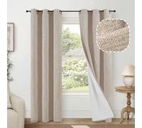 Lajode - Tende oscuranti in lino, 203 cm di lunghezza, 97 cm di larghezza | Tende oscuranti isolate termicamente per soggiorno e camera da letto, blocco della luce, privacy, piccole finestre